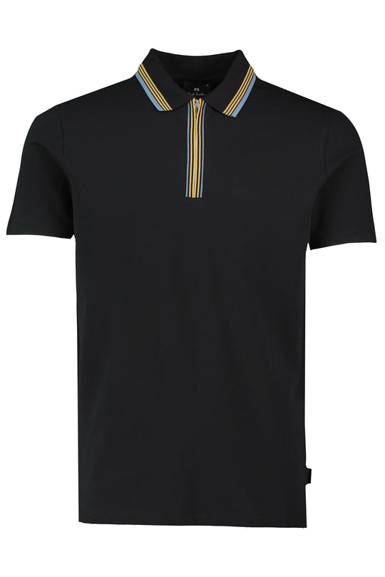 Men's Paul Smith Black 1/4 Zip Polo Shirt