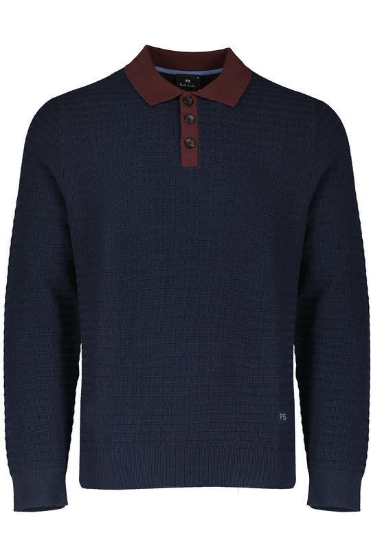 Men's Paul Smith Dark Navy Knitted long Sleeve Polo