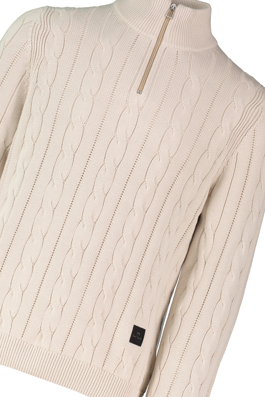 Men's Paul Smith Off White 1/4 Zip Neck Knitted Jumper - image 4