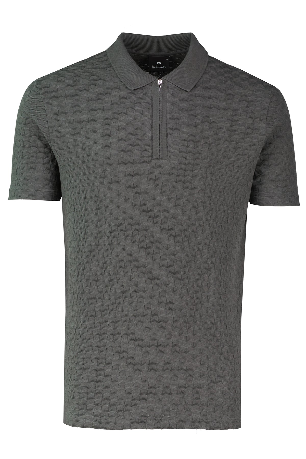 Mens Paul Smith REG FIT ZIP FRONT POLO Grey Polo Shirts - image 2