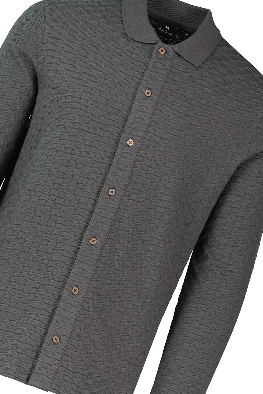 Mens Paul Smith Long Sleeve Full Button Up Grey Polo Shirt - image 4