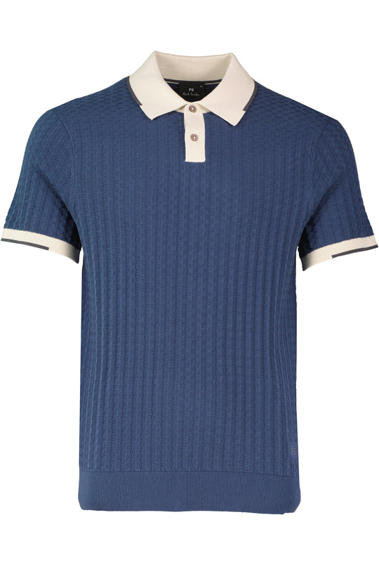 Mens Paul Smith SWEATER SS POLO Indigo Knitwear