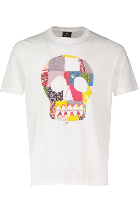 Mens Paul Smith Skull Print White T Shirt