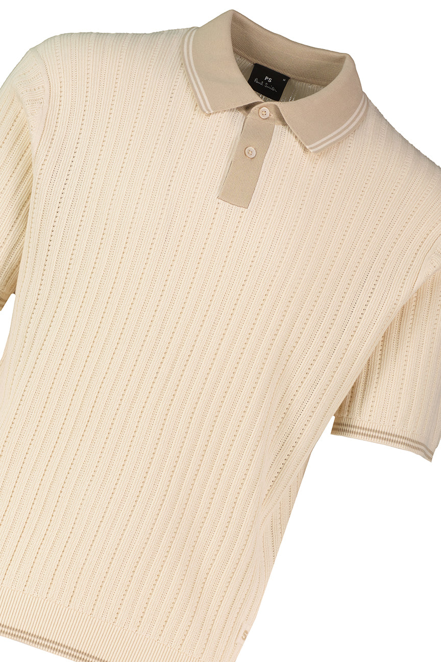 Mens Paul Smith Knitted Ivory Polo Shirt - image 4