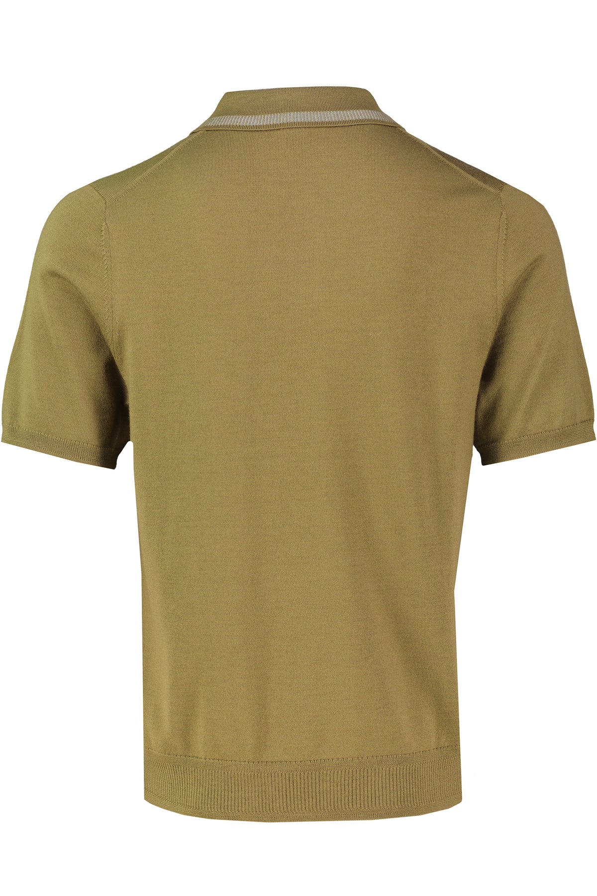 Mens Paul Smith Khaki Knitted Merino Wool Polo Shirt - image 3
