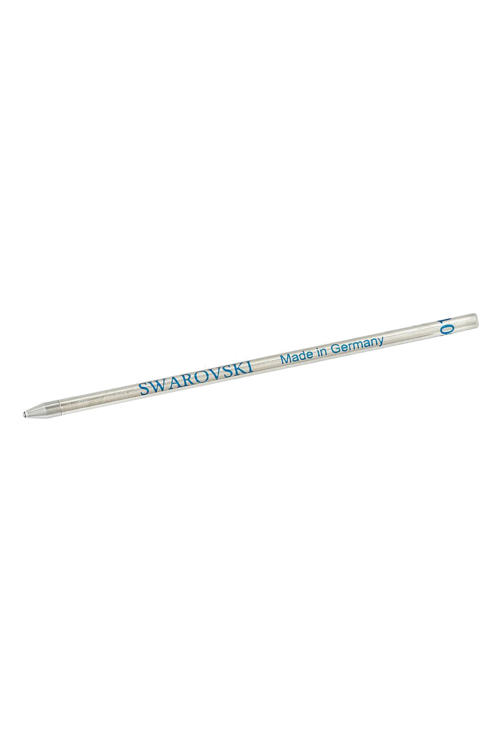 Swarovski ballpoint pen refill, blue ink. "Swarovski" and "Made in Germany" text visible. Premium pen refill.