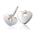 Clogau Cariad heart earrings. Sterling silver & Welsh rose gold details. Jewelry gifts.