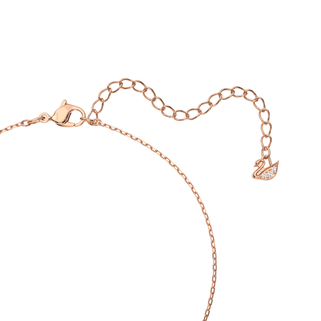 Swarovski Stone Interlocking Crystal Necklace Rose Gold Plated — view 3