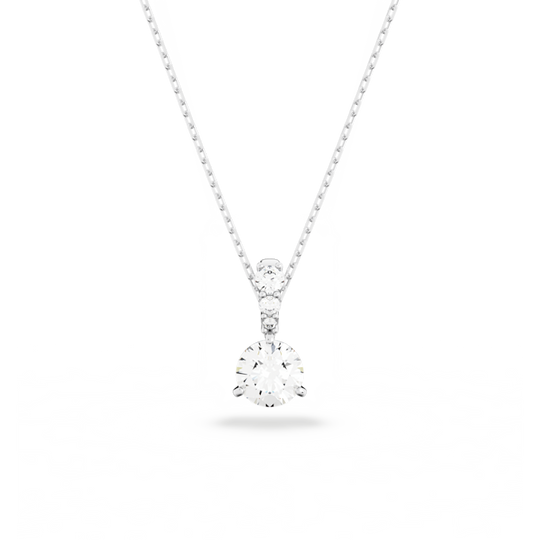 Swarovski Stilla Pendant Round Cut White Rhodium Plated