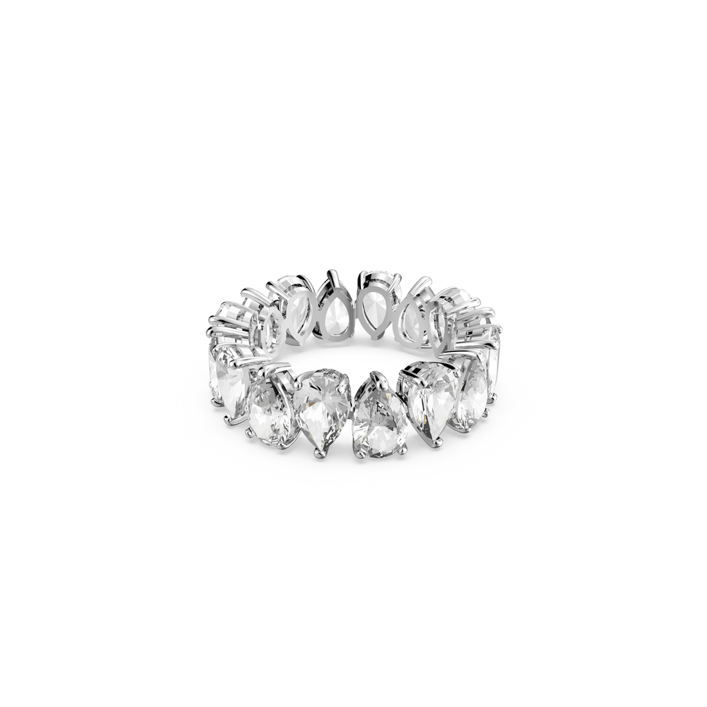 Swarovski Vittore Pear Shaped Crystal Ring Rhodium Plated