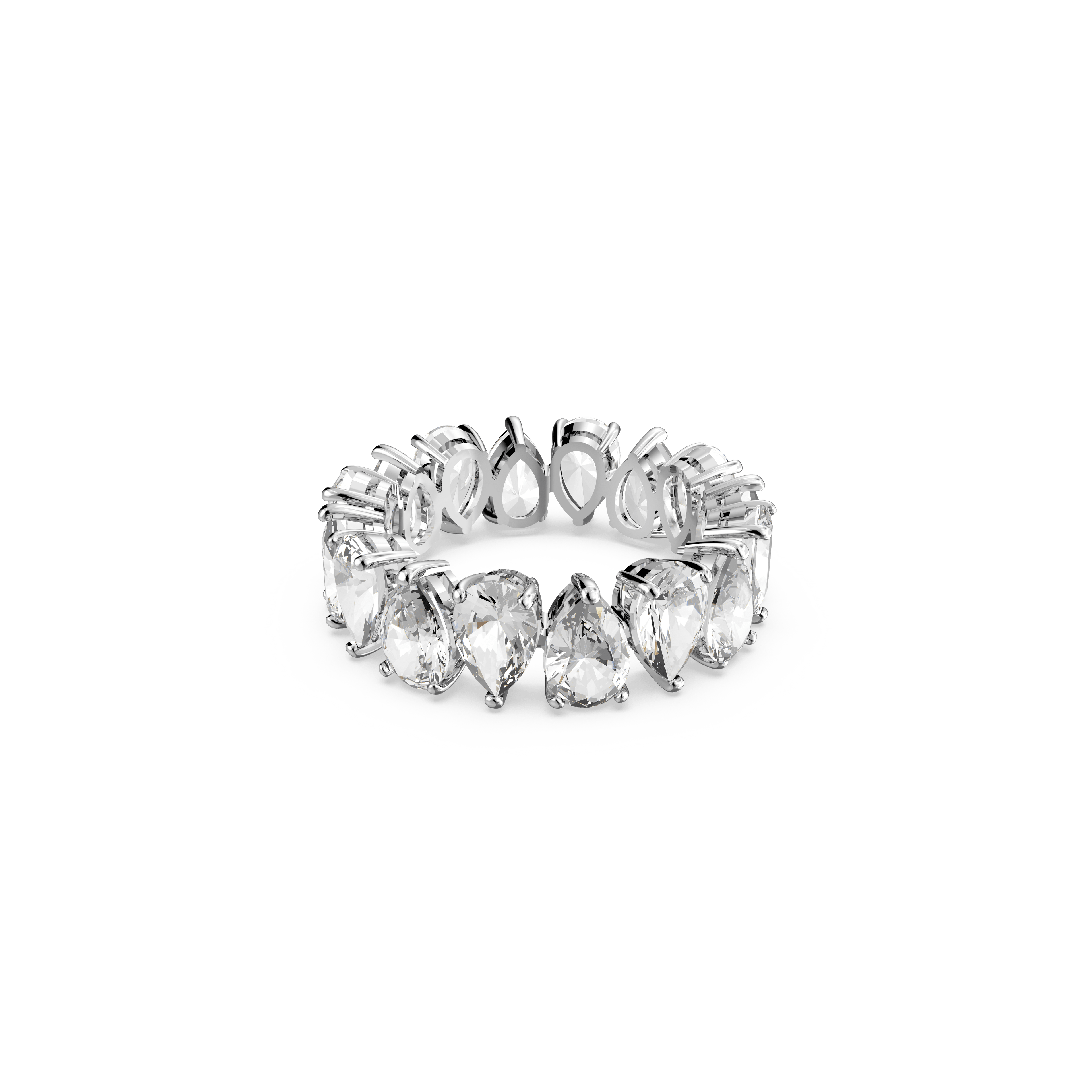 Swarovski Vittore Pear Shaped Crystal Ring Rhodium Plated
