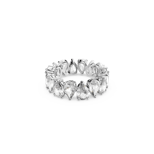 Swarovski Vittore Pear Shaped Crystal Ring Rhodium Plated