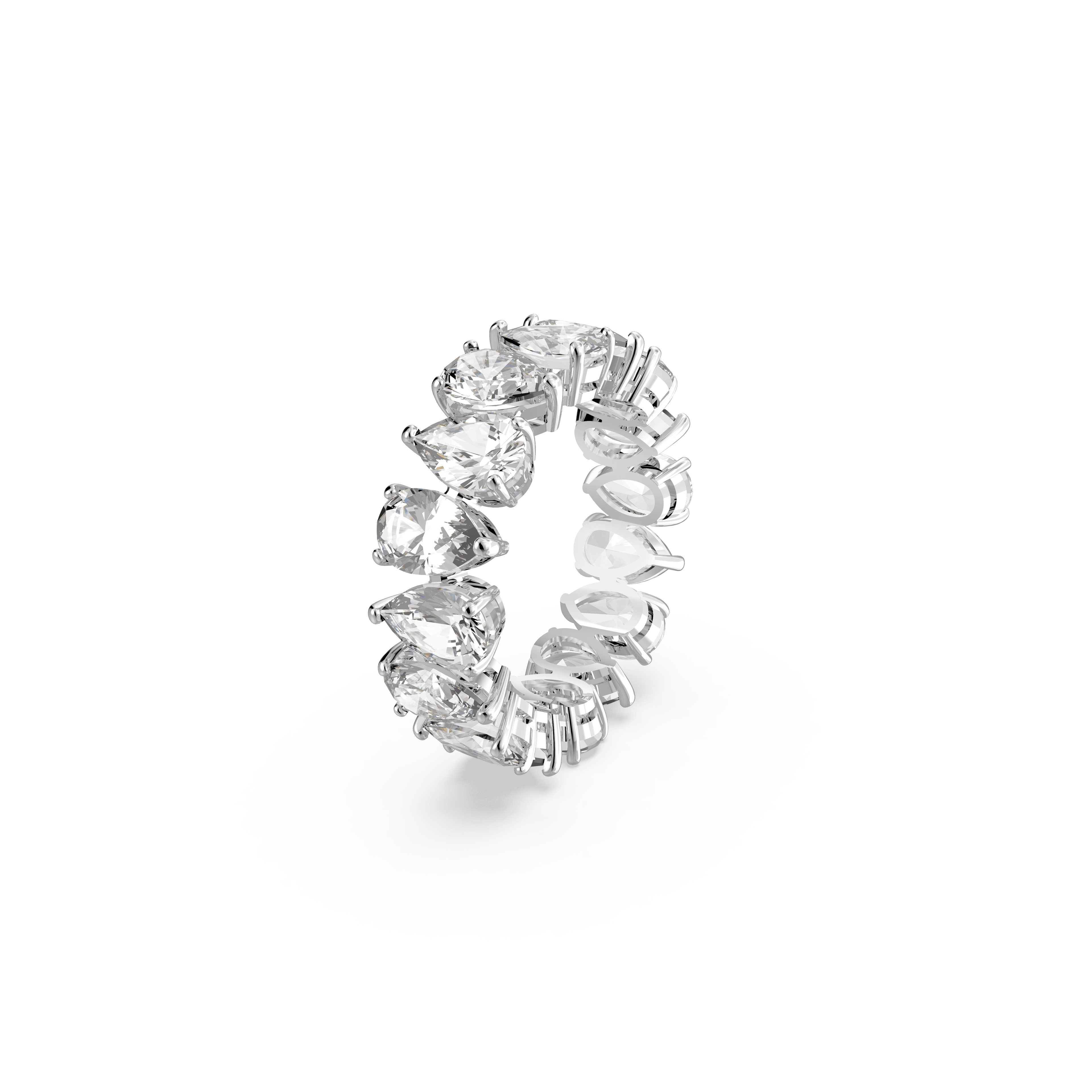 Swarovski Vittore Pear Shaped Crystal Ring Rhodium Plated — view 2