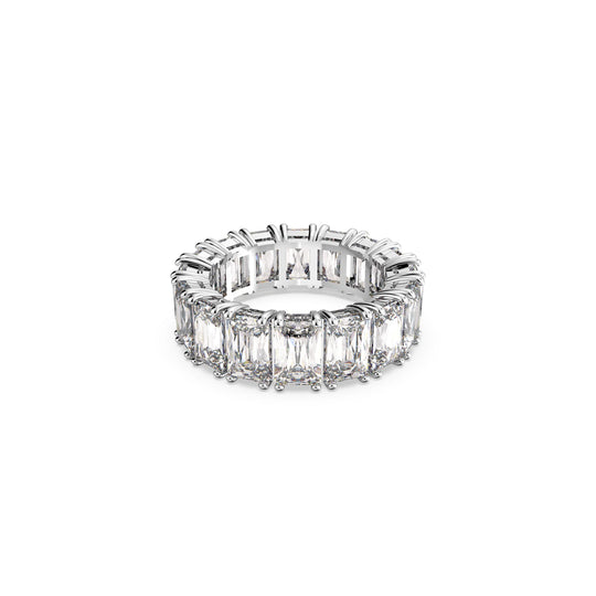Swarovski Vittore Rectangular Cut Crystal Ring Rhodium Plated