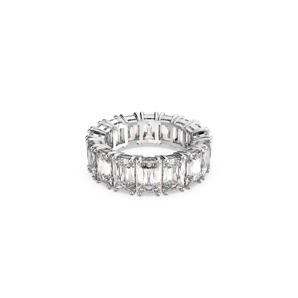 Swarovski Vittore Rectangular Cut Crystal Ring Rhodium Plated