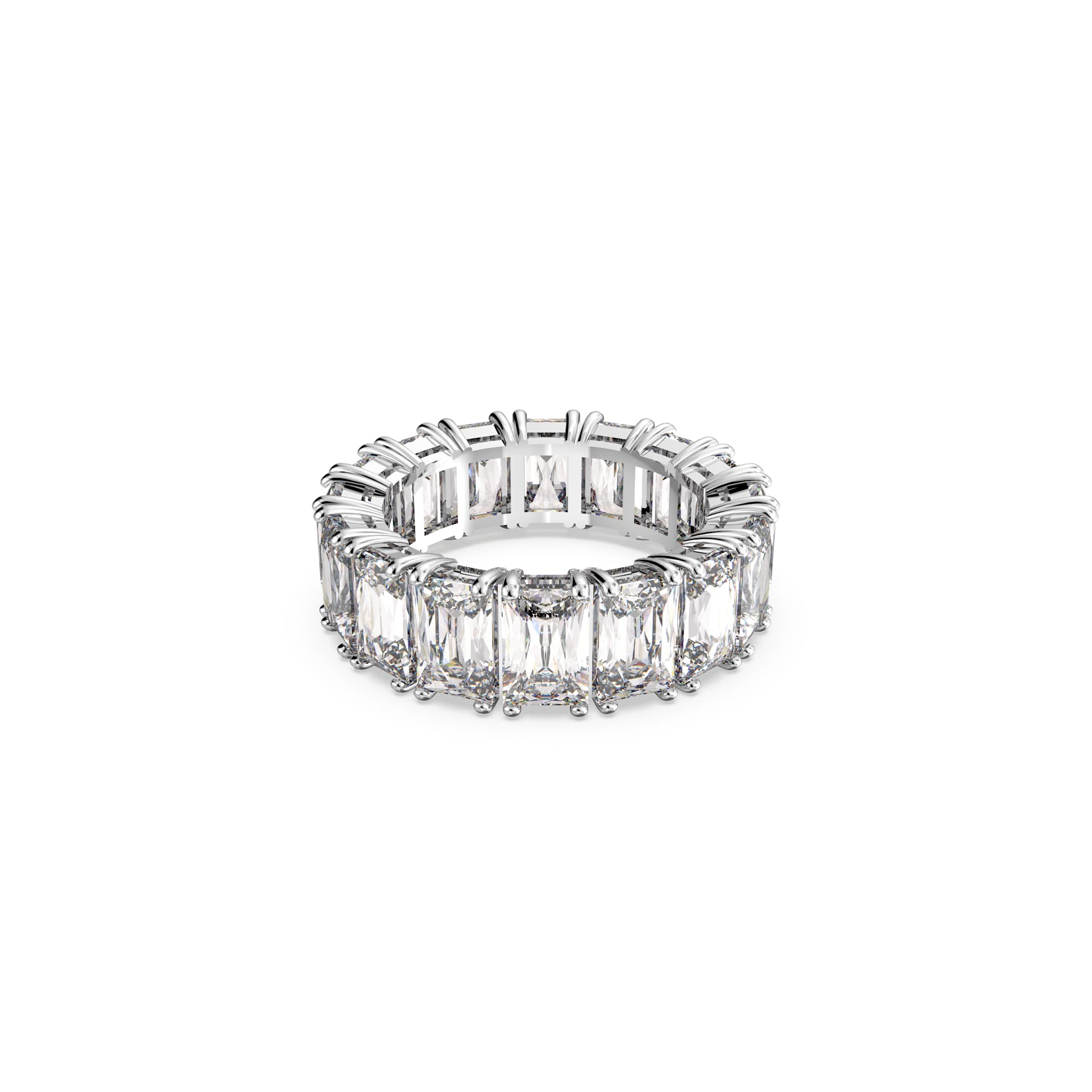 Swarovski Vittore Rectangular Cut Crystal Ring Rhodium Plated