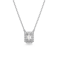 Swarovski Millenia Octagon Cut Crystal Pendant Necklace Rhodium Plated