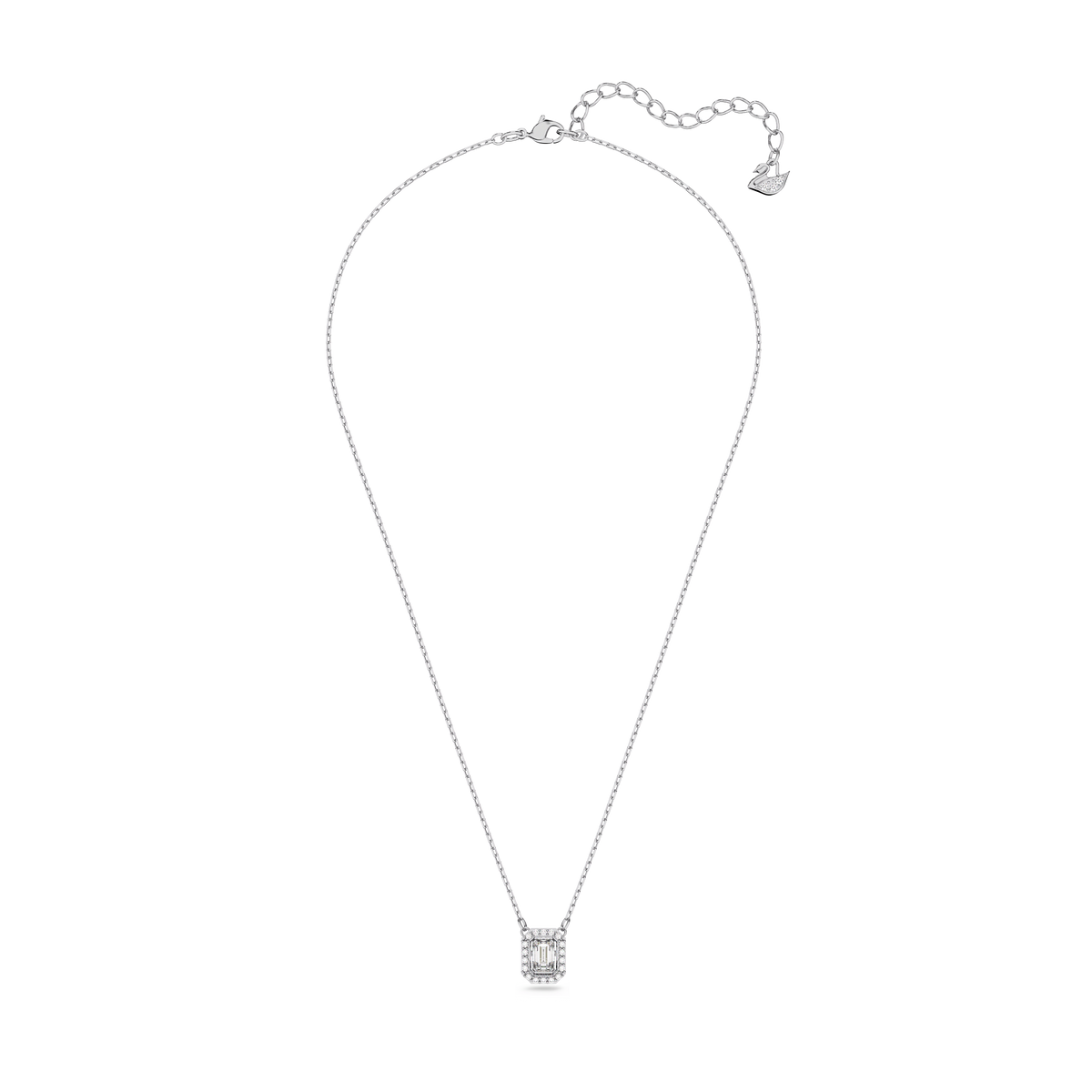 Swarovski Millenia Octagon Cut Crystal Pendant Necklace Rhodium Plated — view 2