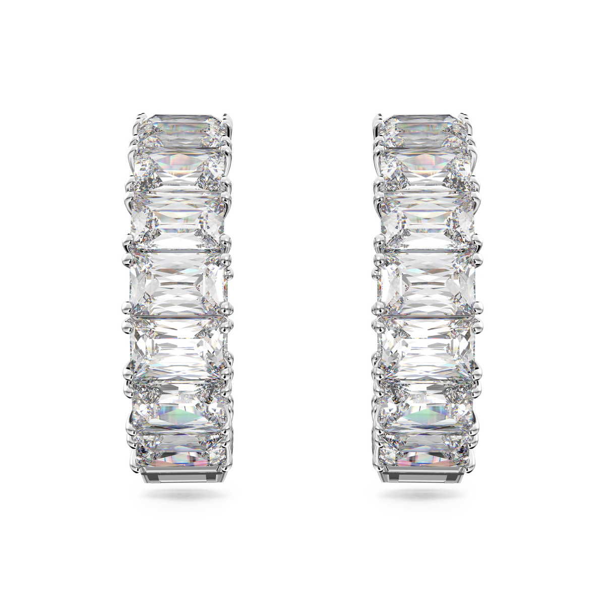 Swarovski Millenia Octagon Cut Hoop Earrings Rhodium Plated — view 2