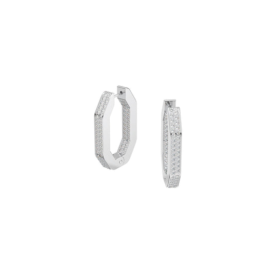 Swarovski Dextra Octagonal Medium Hoop Earrings *