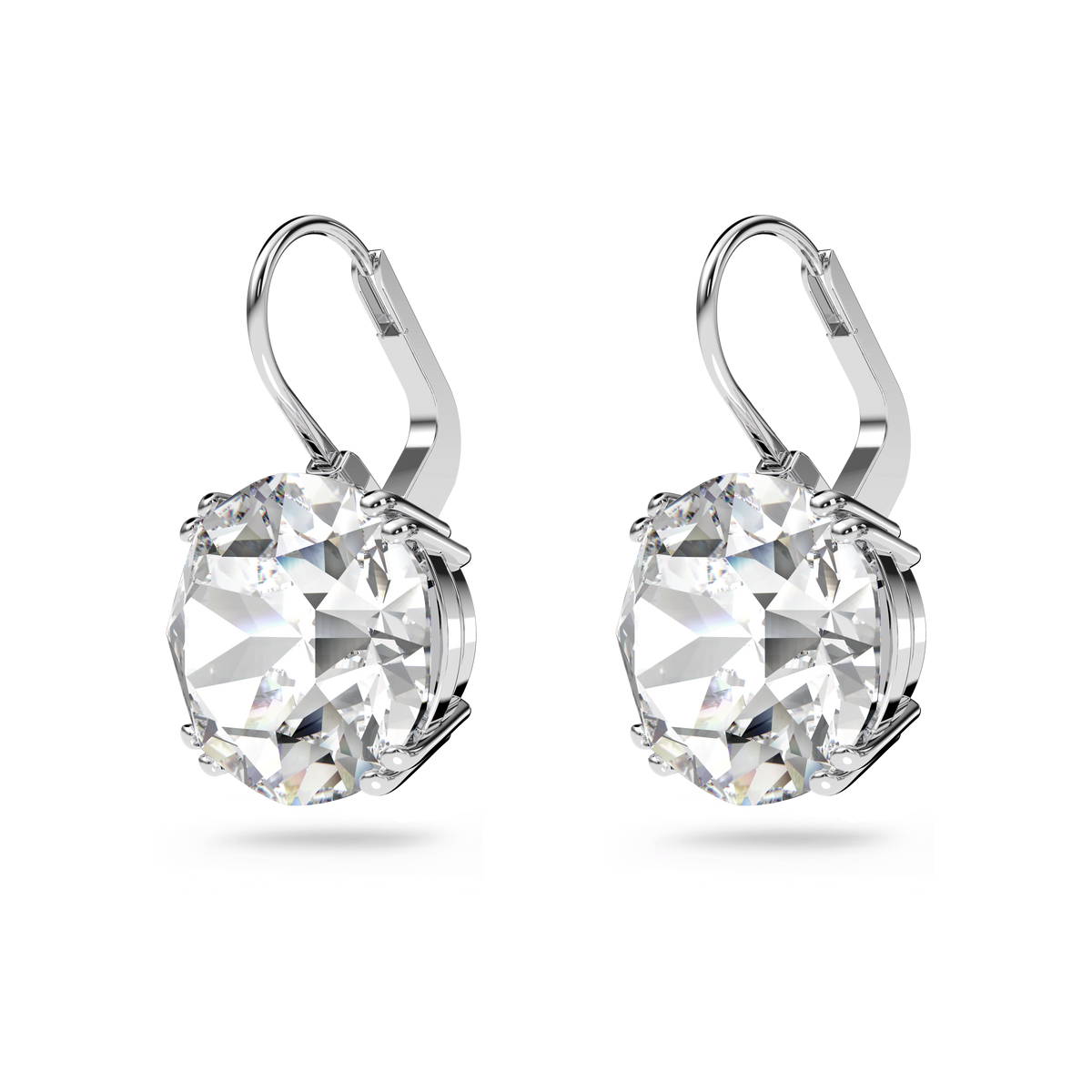 Swarovski Millenia Round Cut Crystal Drop Earrings Rhodium Plated — view 3