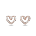 Swarovski Una Round Cut Crystal Stud Earrings Rose Gold Plated