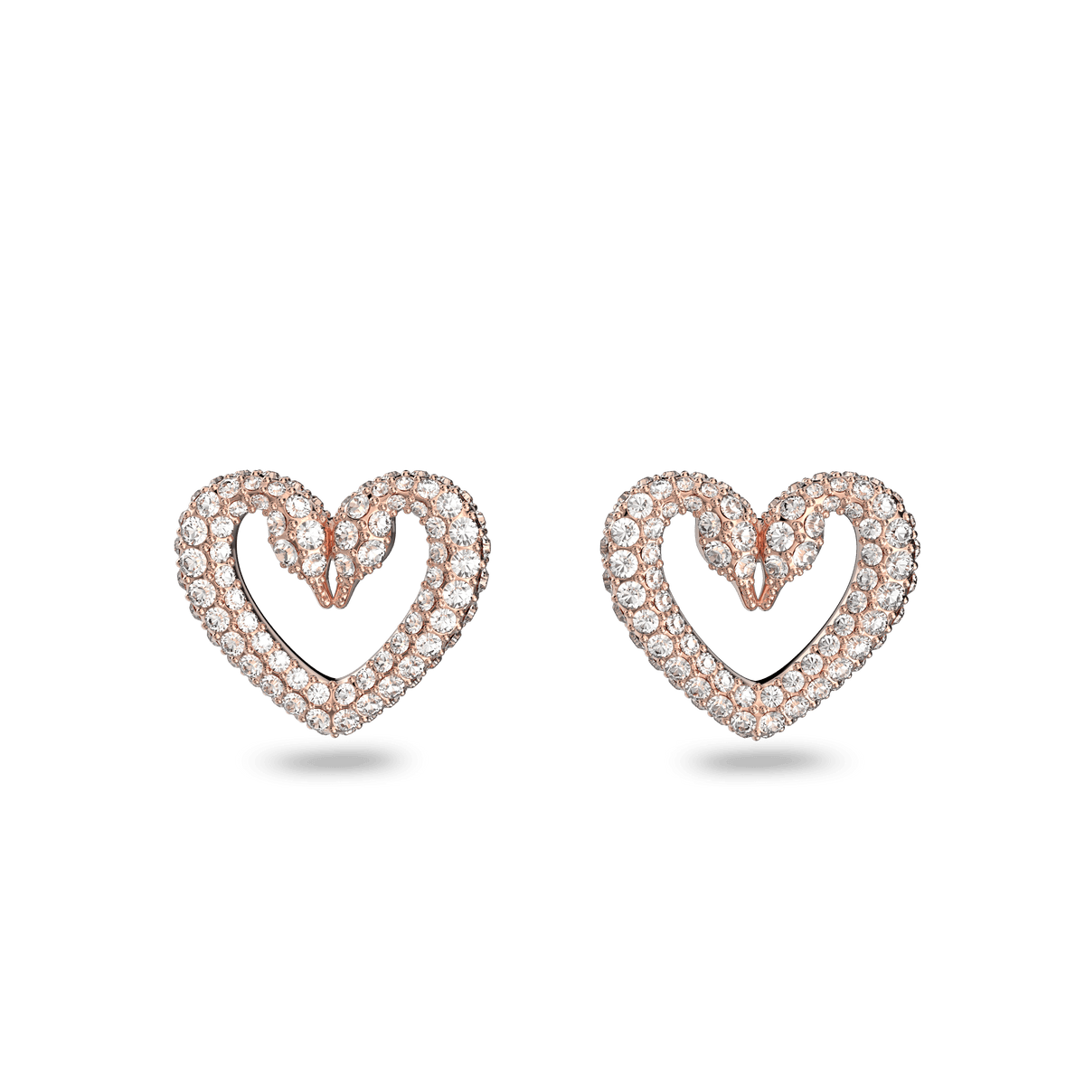 Swarovski Una Round Cut Crystal Stud Earrings Rose Gold Plated
