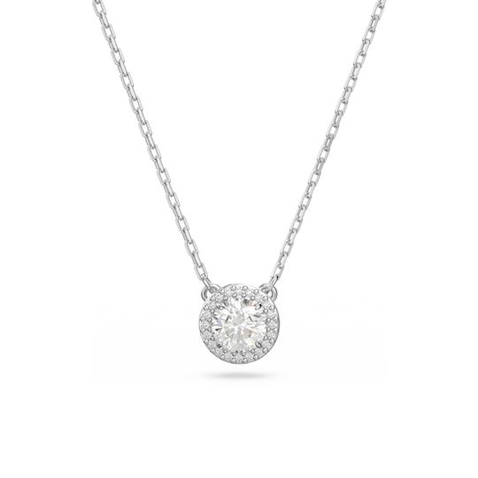 Swarovski Constella: Round Cut Pave Pendant Rhodium Plated