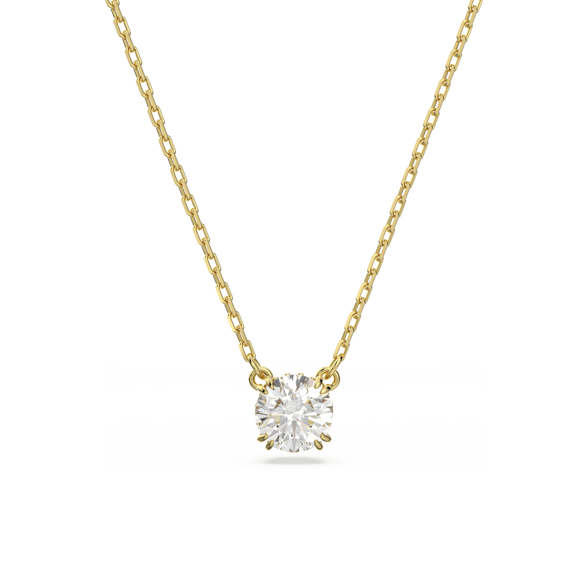 Swarovski Stilla Round Cut Crystal Necklace Gold Tone Plated