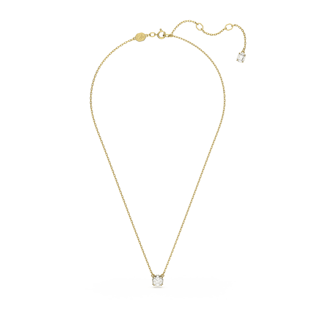 Swarovski Stilla Round Cut Crystal Necklace Gold Tone Plated — view 2