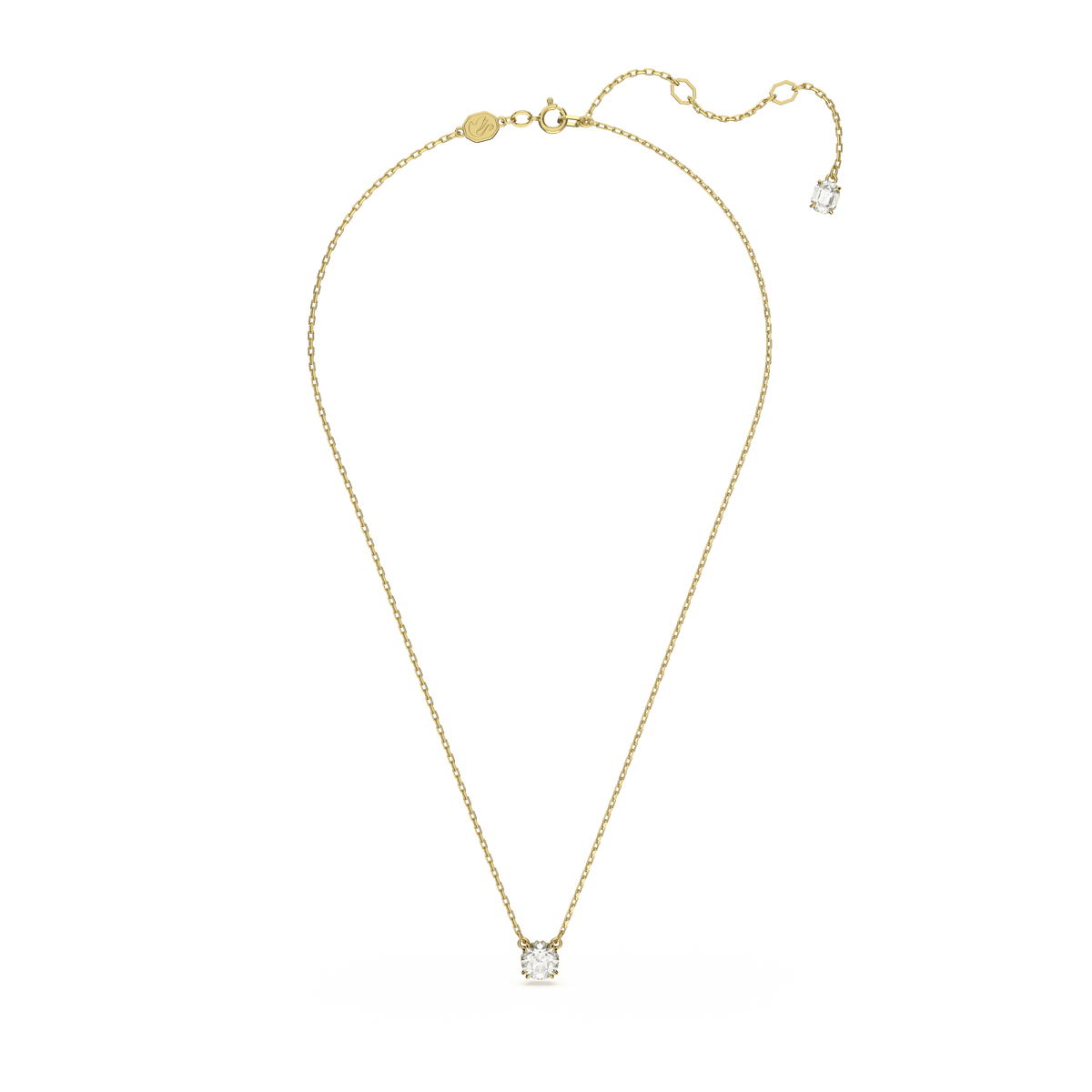 Swarovski Stilla Round Cut Crystal Necklace Gold Tone Plated — view 2