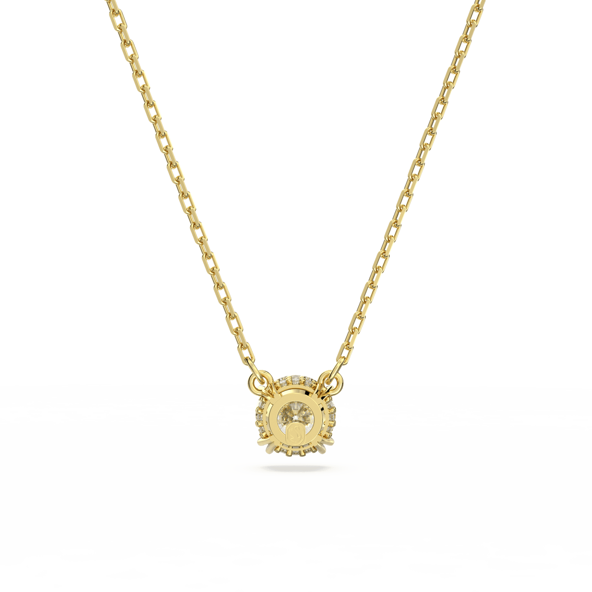 Swarovski Stilla Round Cut Crystal Necklace Gold Tone Plated — view 4