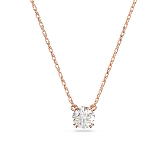 Swarovski Constella: Round Cut Necklace Rose Gold Plated *