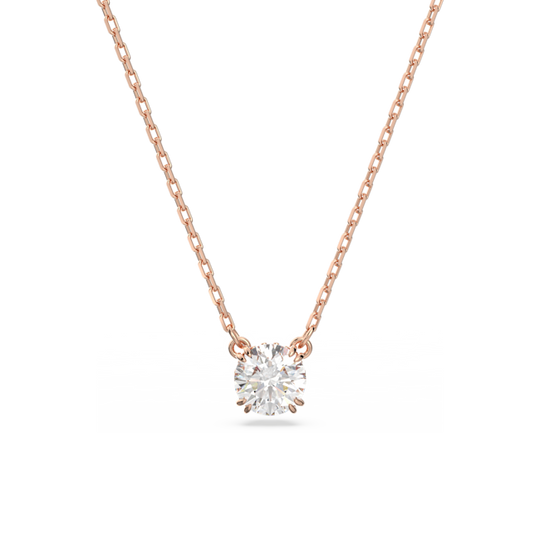 Swarovski Constella: Round Cut Necklace Rose Gold Plated