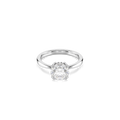 Swarovski Constella Round Cut Cocktail Ring in Rhodium Plated