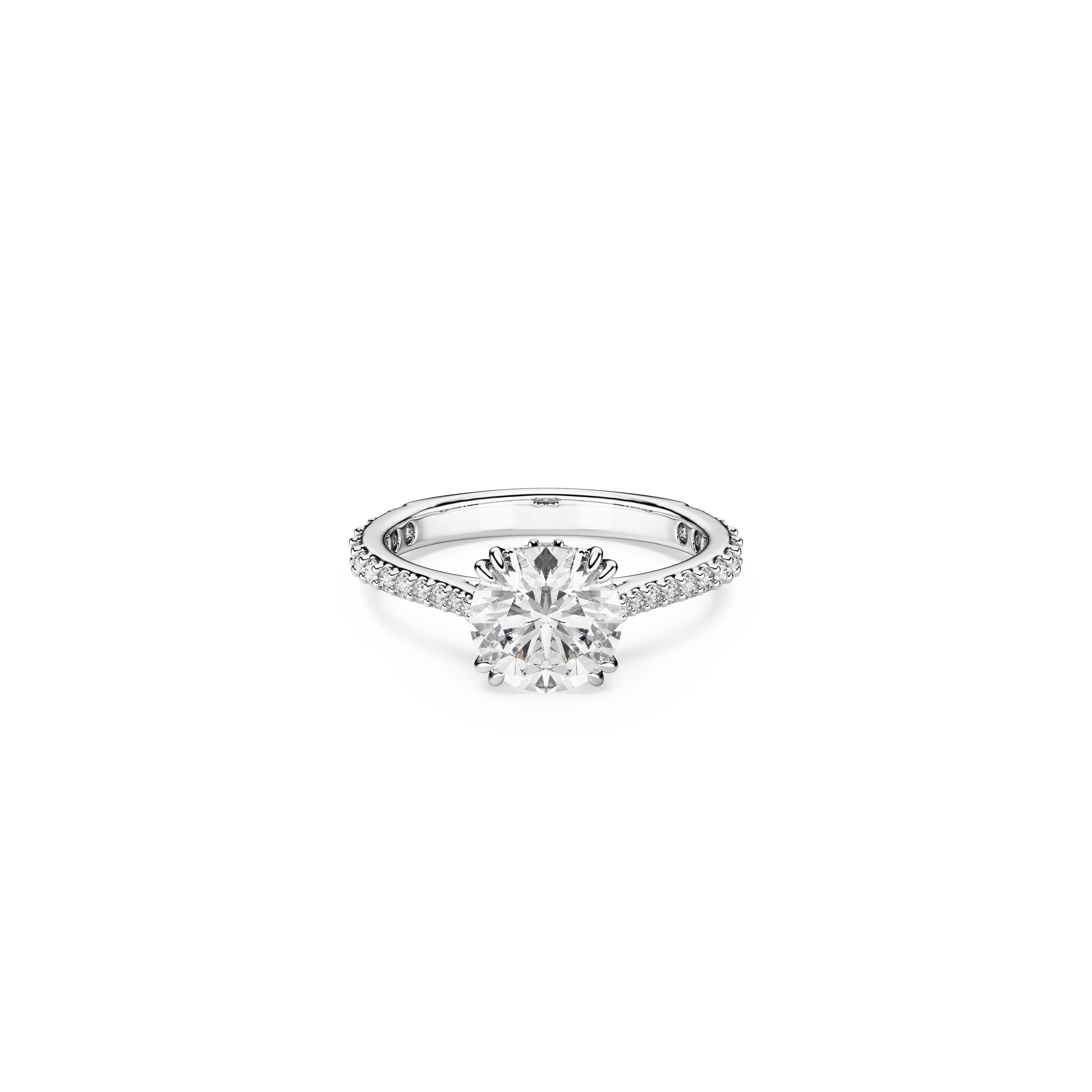 Swarovski Constella: Round Cut Pave Ring Rhodium Plated