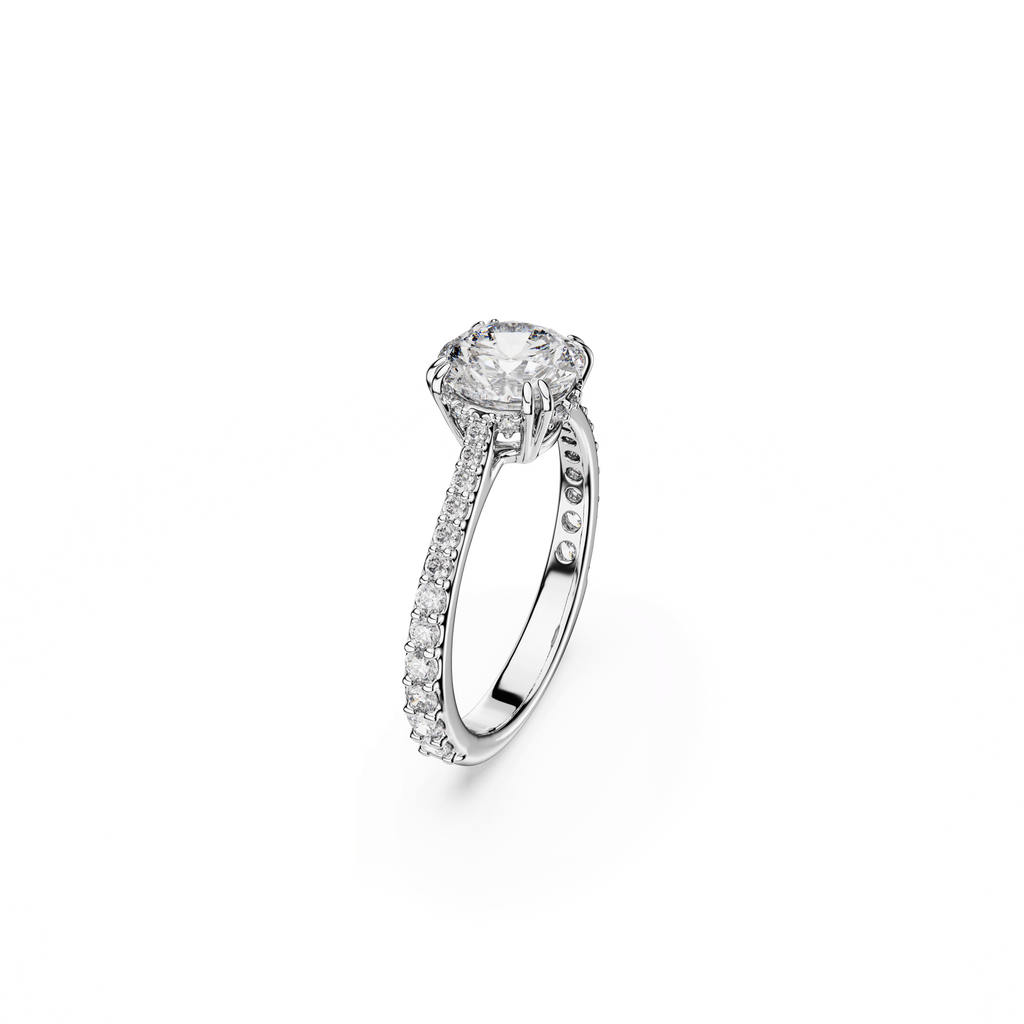Swarovski Constella: Round Cut Pave Ring Rhodium Plated — view 2