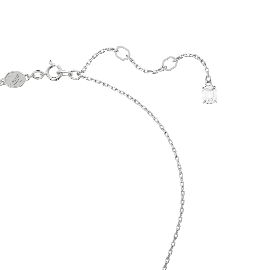 Swarovski Matrix Mixed Cut Heart Crystal Pendant Necklace Rhodium Plated — view 3