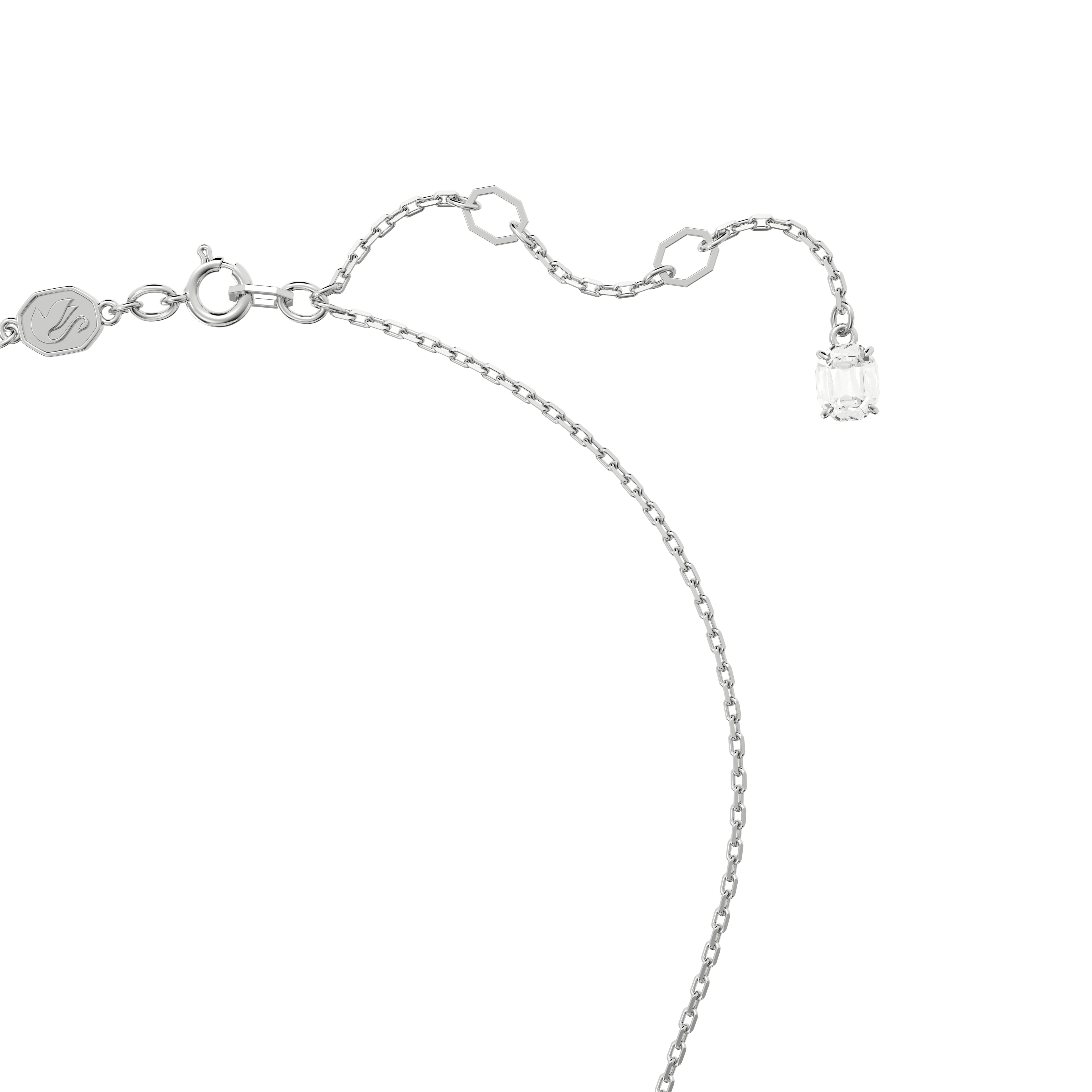 Swarovski Matrix Mixed Cut Heart Crystal Pendant Necklace Rhodium Plated — view 3