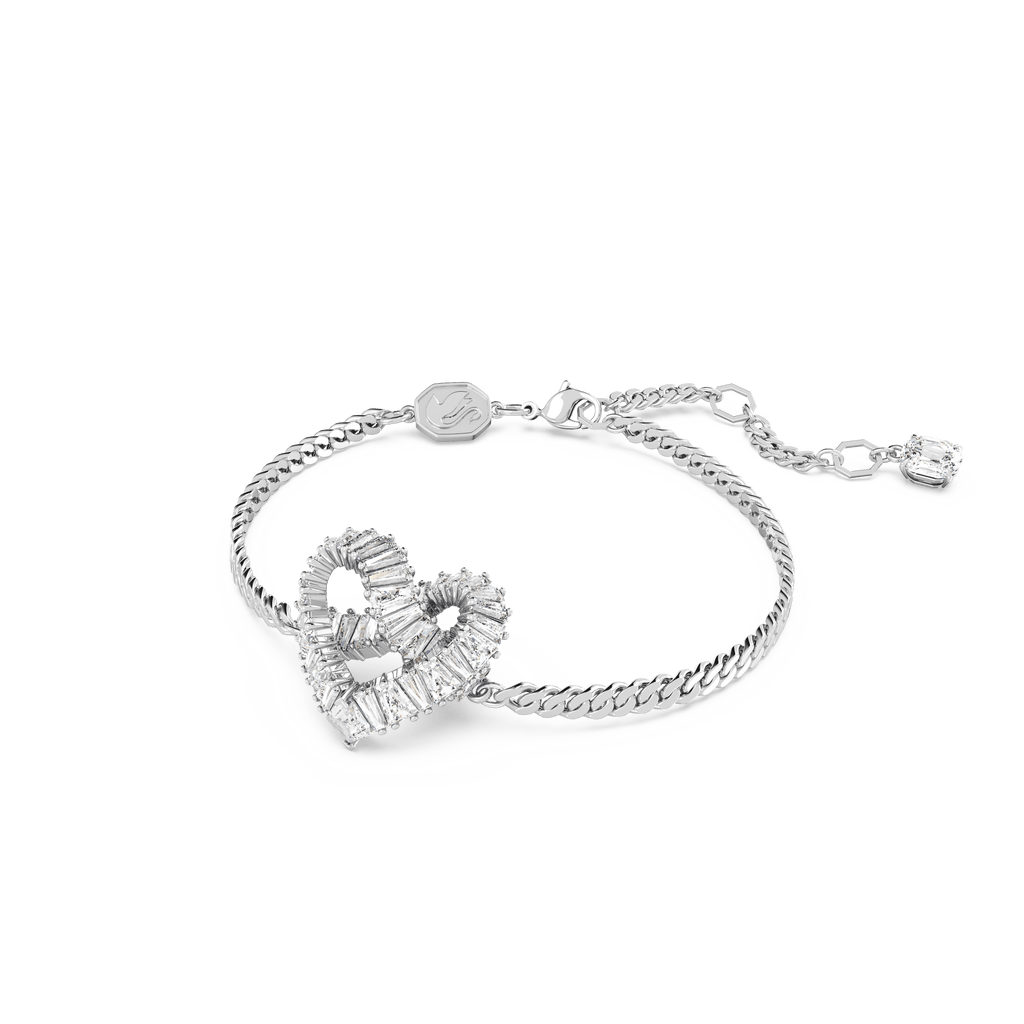 Swarovski Matrix Mixed Cut Heart Crystal Bracelet Rhodium Plated — view 2