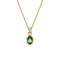 Swarovski Stilla Green Pear Cut Crystal Pendant Necklace Gold Plated