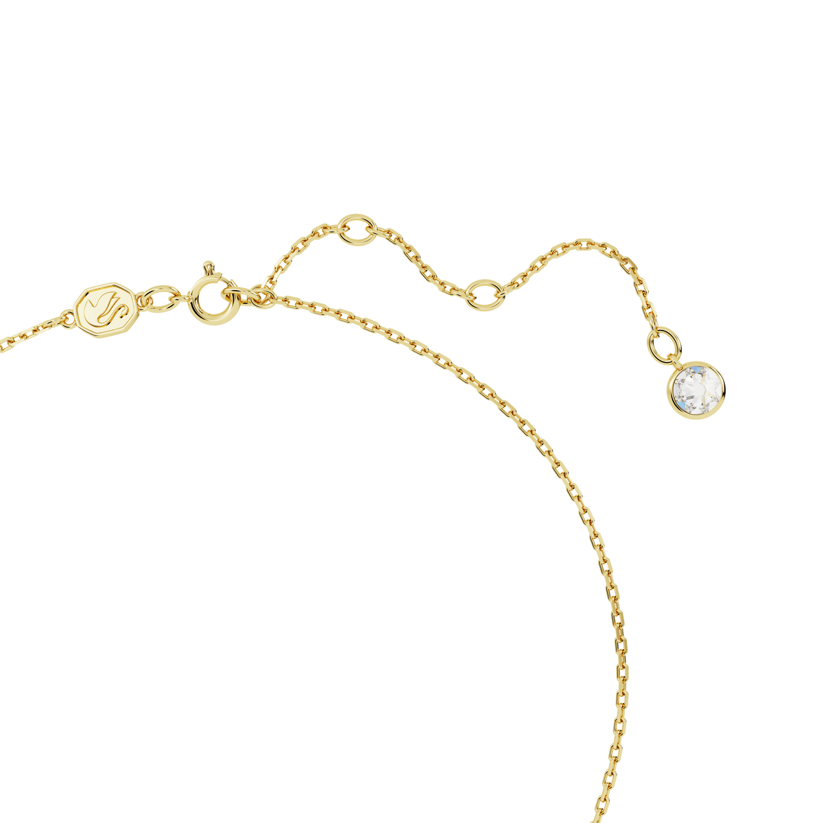 Swarovski Stilla Green Pear Cut Crystal Pendant Necklace Gold Plated — view 3