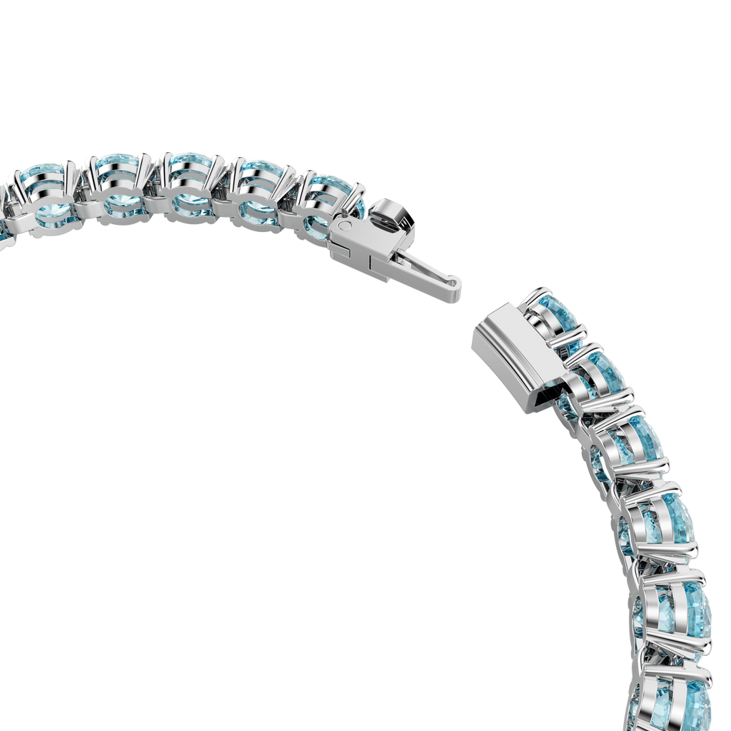 Swarovski Matrix: Blue Tennis Bracelet Rhodium Plated — view 3