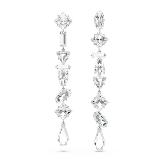 Swarovski Mesmera Asymmetrical Mixed Cut Drop Rhodium Plated