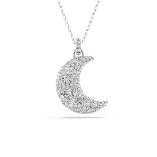 Swarovski Luna Moon Hoop Pendant Rhodium Plated **