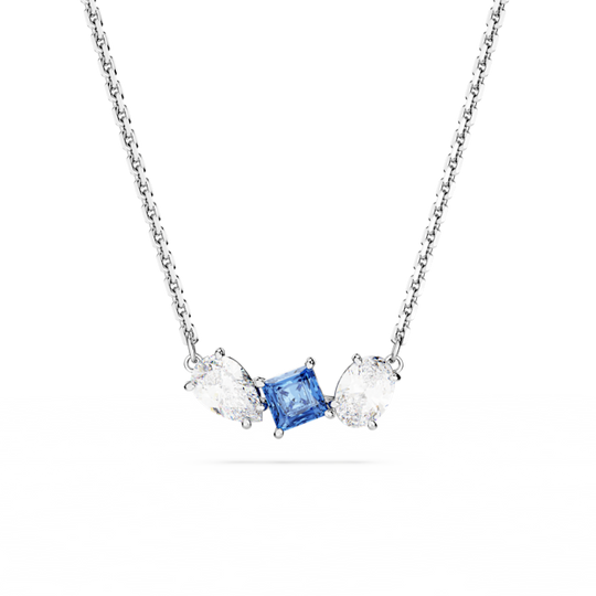 Swarovski Mesmera Mixed Cuts Blue Pendant Rhodium Plated