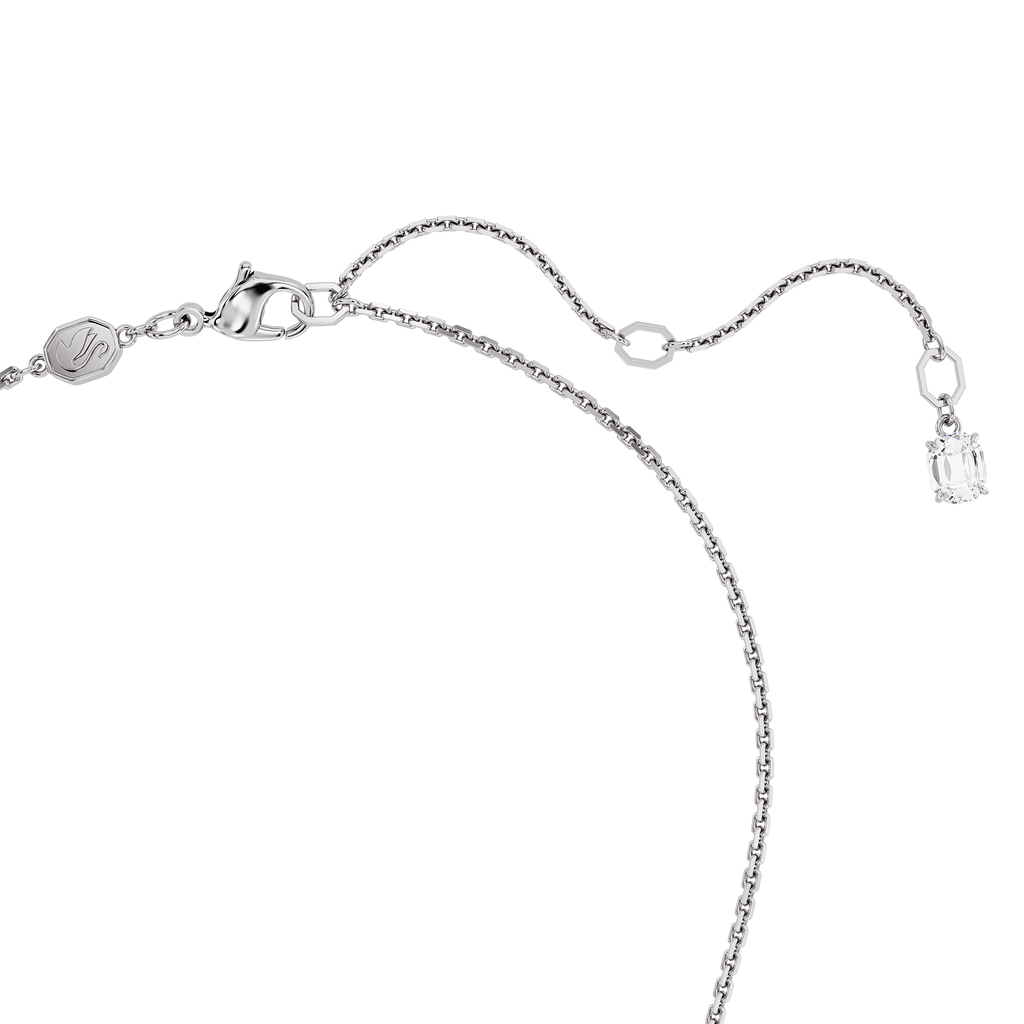 Swarovski Mesmera Mixed Cuts Green White Crystal Pendant Necklace Rhodium Plated — view 3