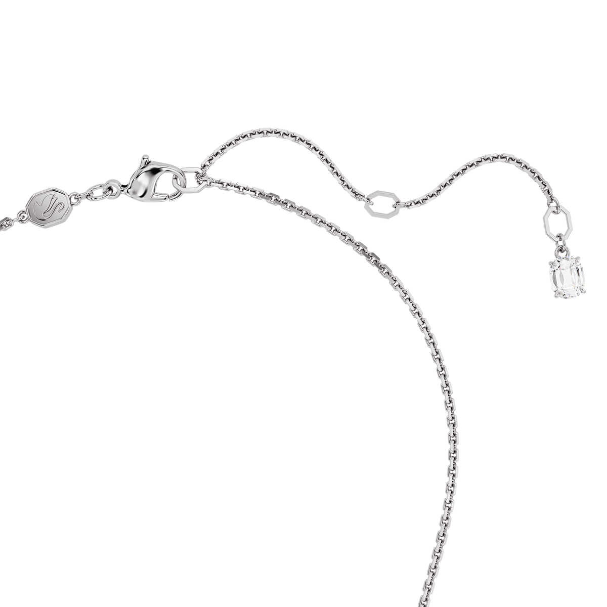 Swarovski Mesmera Mixed Cuts Green White Crystal Pendant Necklace Rhodium Plated — view 3