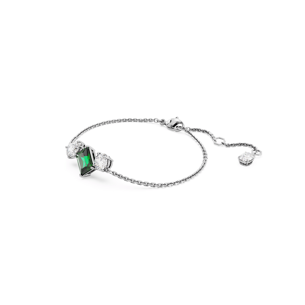 Swarovski Mesmera Mixed Cuts Green White Bracelet Rhodium Plated — view 2