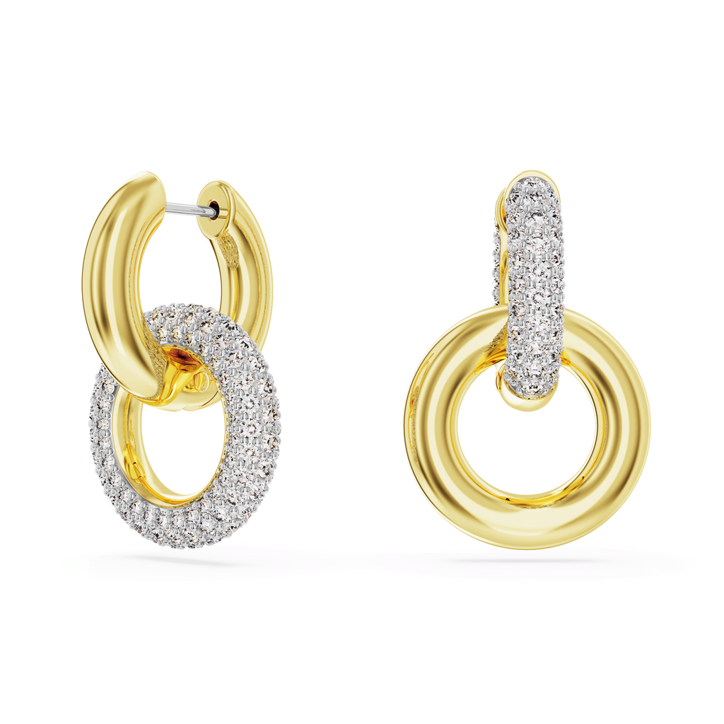Swarovski Mesmera Dextera Interlocking Loop Earrings Rhodium Plated